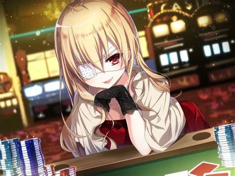 anime girl poker face